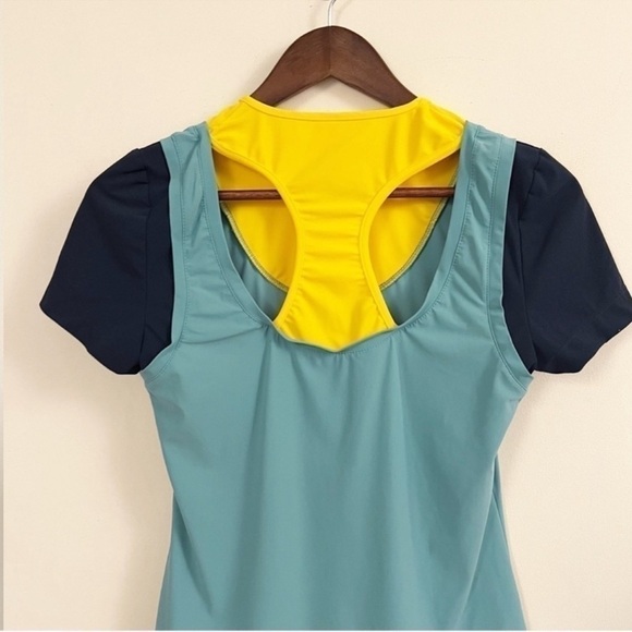 No Ka’OI Yoga Short Sleeve Workout Top Colorblock Racerback Size 1 (Small) - Picture 6 of 8